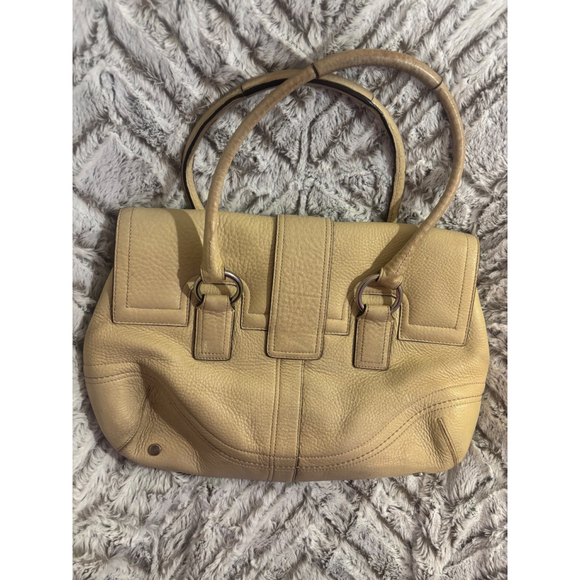 Coach Soho Hamilton Cream Pebbled Cowhide Leather Shoulder Bag SOHO Y2K Satchel - Picture 2 of 10